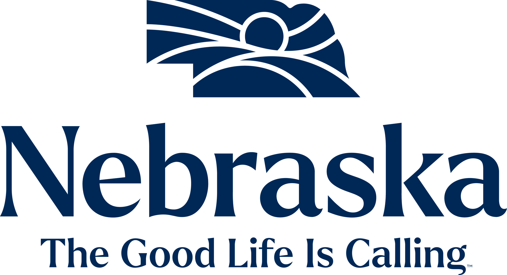Nebraska The Good Life Is Calling wordmark and logo